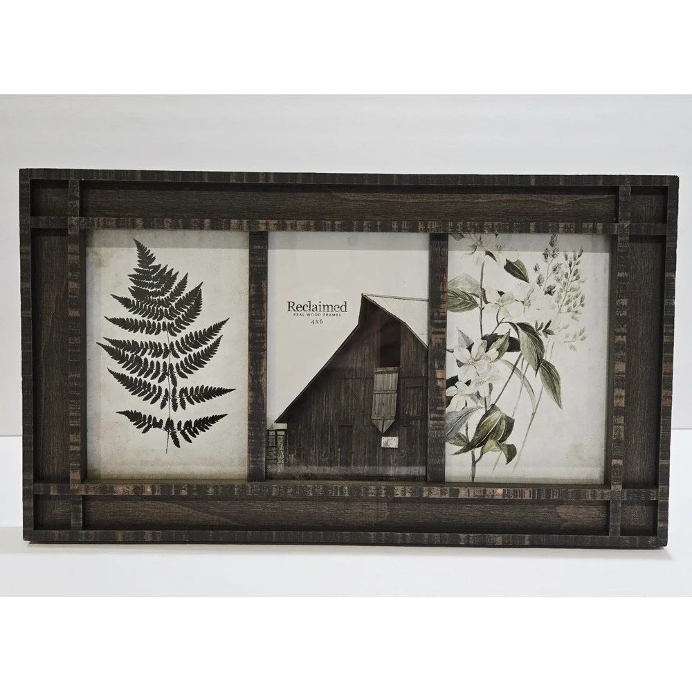 Reclaimed Frames 3 In 1 Wood Frame 4 x 6 Pictures Free Standing Or Wall